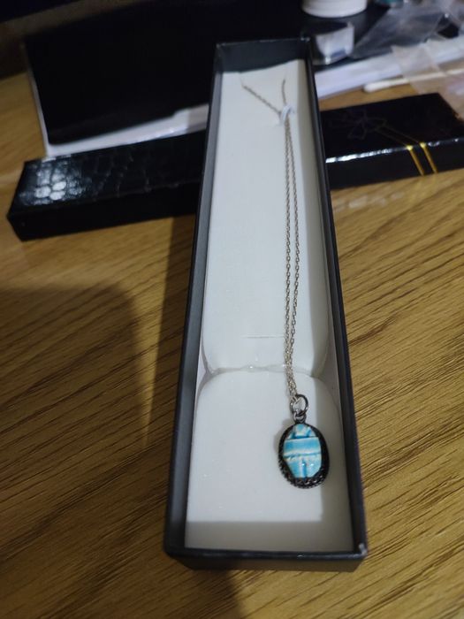 Pandantiv scarabeu egiptean din argint 925