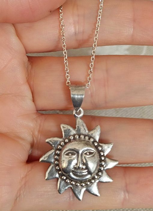 Colier cu soare din argint 925 ( lanț și pandant )