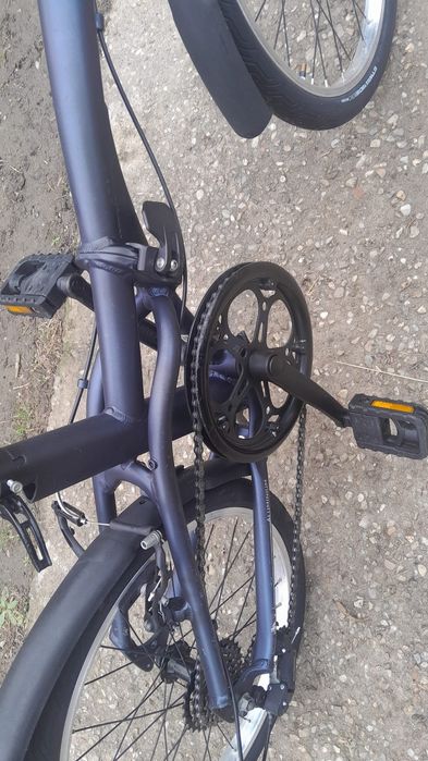Bicicleta full pliabila Oxylane, 20 inchi, Aluminiu, 6 viteze, Shimano