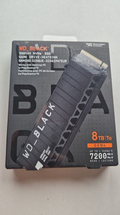 SSD PS5 8TB Western Digital SN850X "Game drive" heatsink, PCIe 4.0