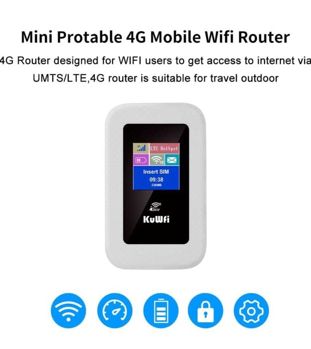 WiFi 4G безжичен  преносим рутер 150Mbps слот за SIM карта за пътуване