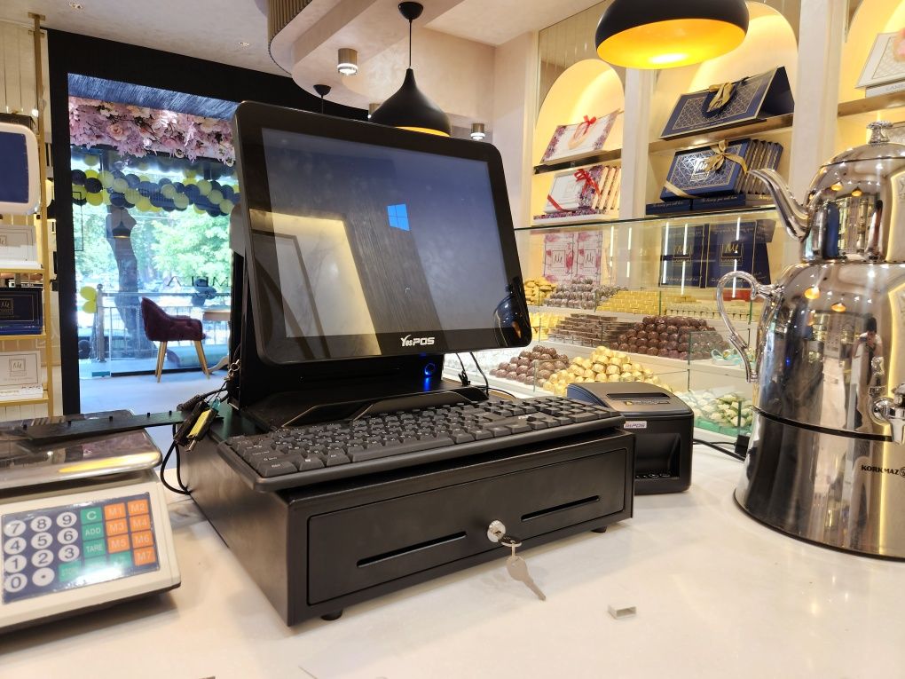 Core i7 Skidka aksiya monoblok kassa shtrix chek printer