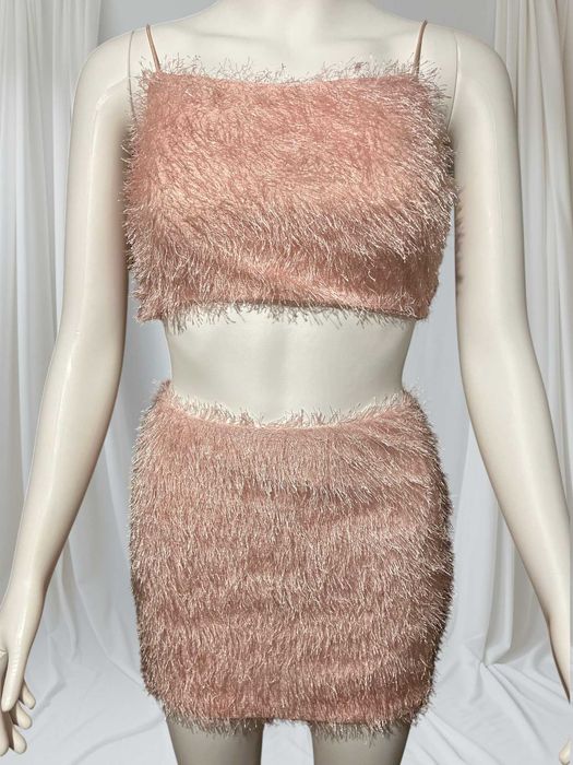 Розов комплект с ресни