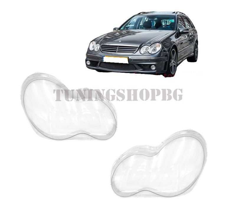 Капаци стъкла за фарове Mercedes Benz C class W203 00-07 фейслифт