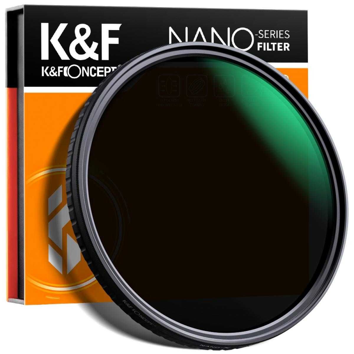 K&F Concept ND филтър с регулируема плътност ND32 ND512 Variable Fader