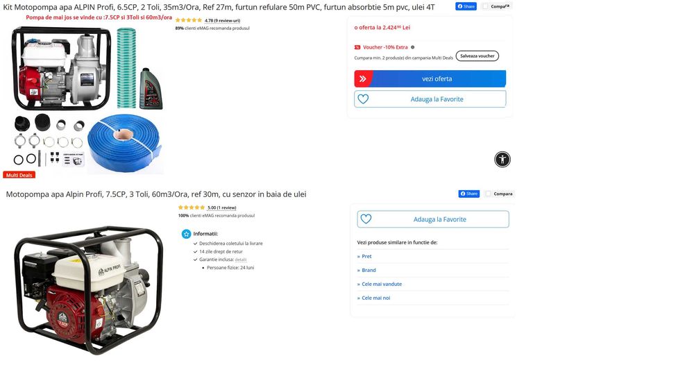 Pompa de Apa Alpin 7.5CP 3toli 60m3/ora