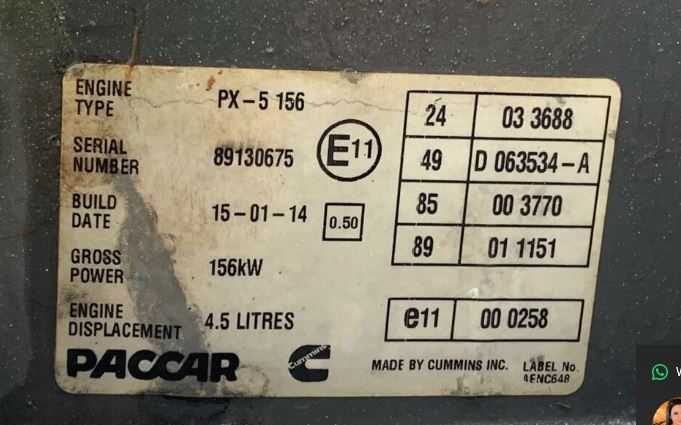 Motor complet DAF PX5 157 K1 euro 6 - piese/dezmembrari DAF