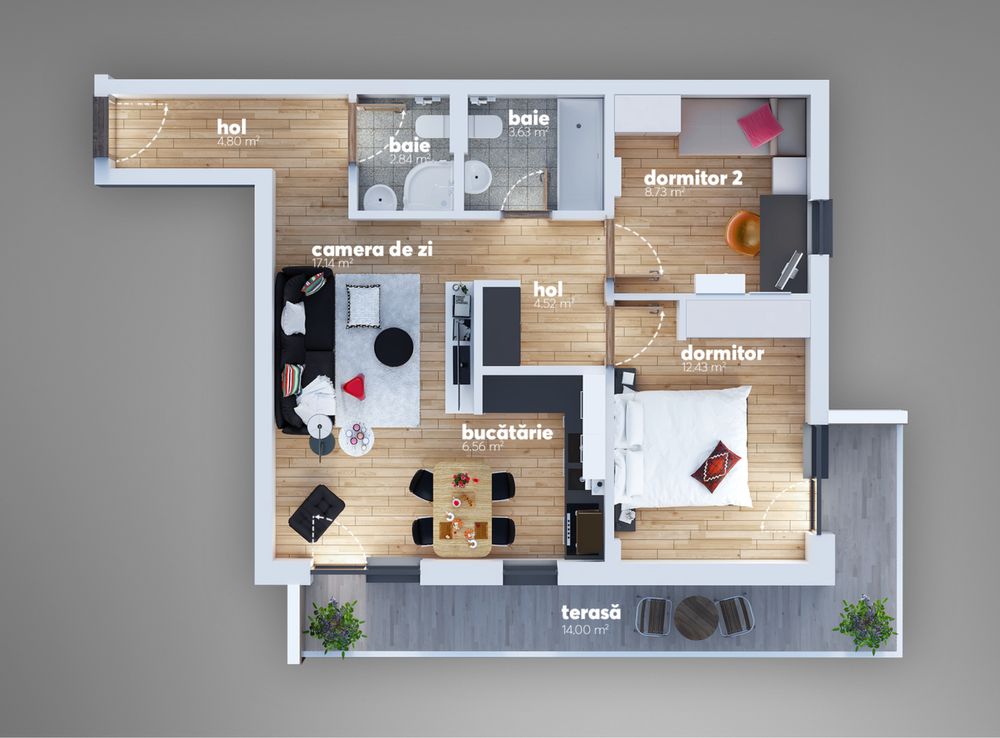 Apartament 3 camere+parcare privata