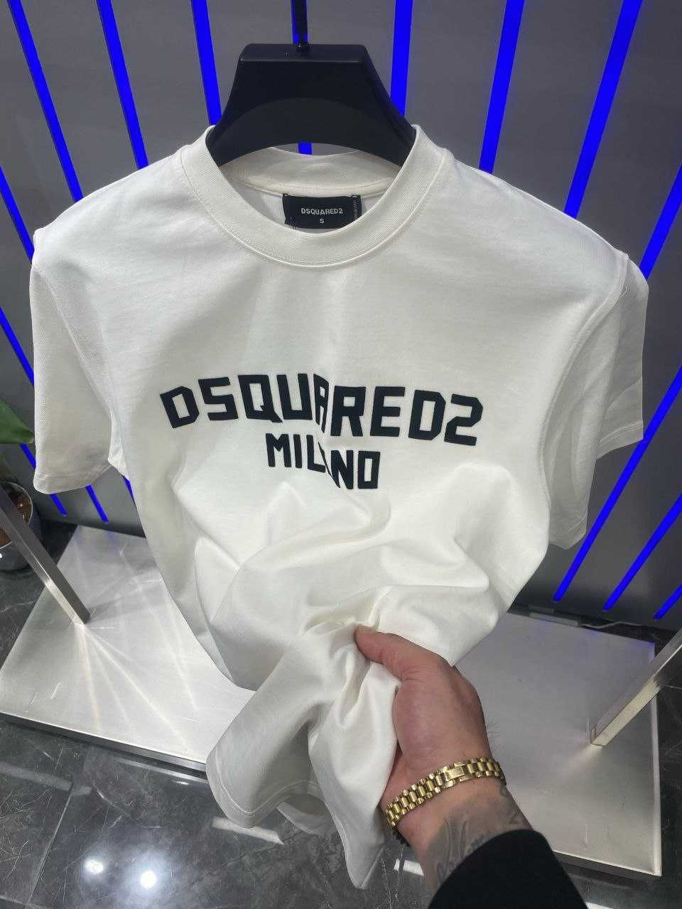 Тениска DSQUARED2 НАЙ-ВИСОК КЛАС *бяла/черна*