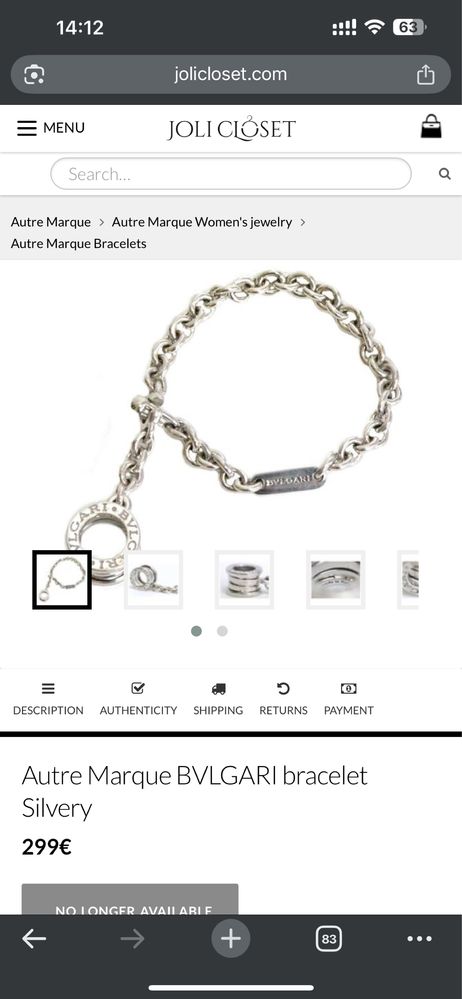 Bvlgari Autre Marque оригинална гривна с висулка