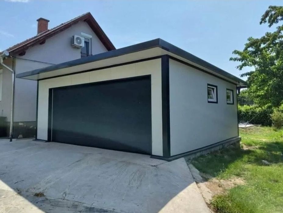 Garaje auto din structura metalica si panou sandwich termoizolant