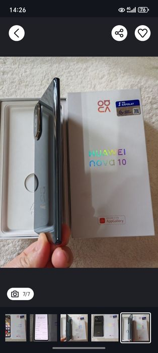 Huawei nova 10 yangi, usta ko'rmagan karopka dakument full komplekt.