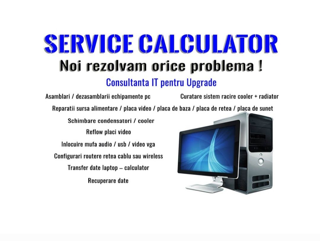 Reparații calculatoare  și laptop-uri