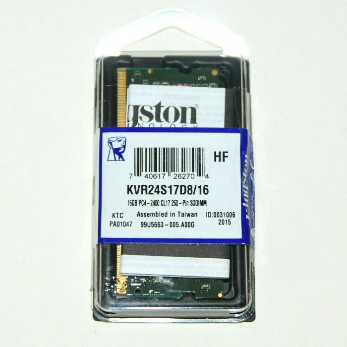 Memorie 16GB DDR4 2400MHz CL17 1.2v pt. laptop notebook Kingston noua