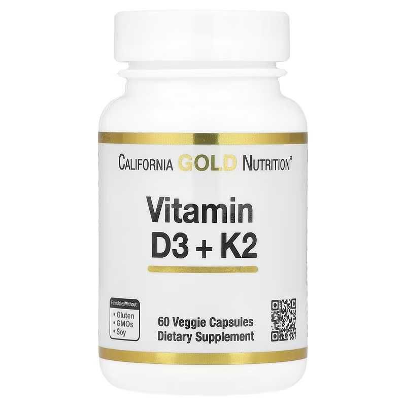 California Gold витамины D3 и K2 Д2 и К2 60 и 180 капсул