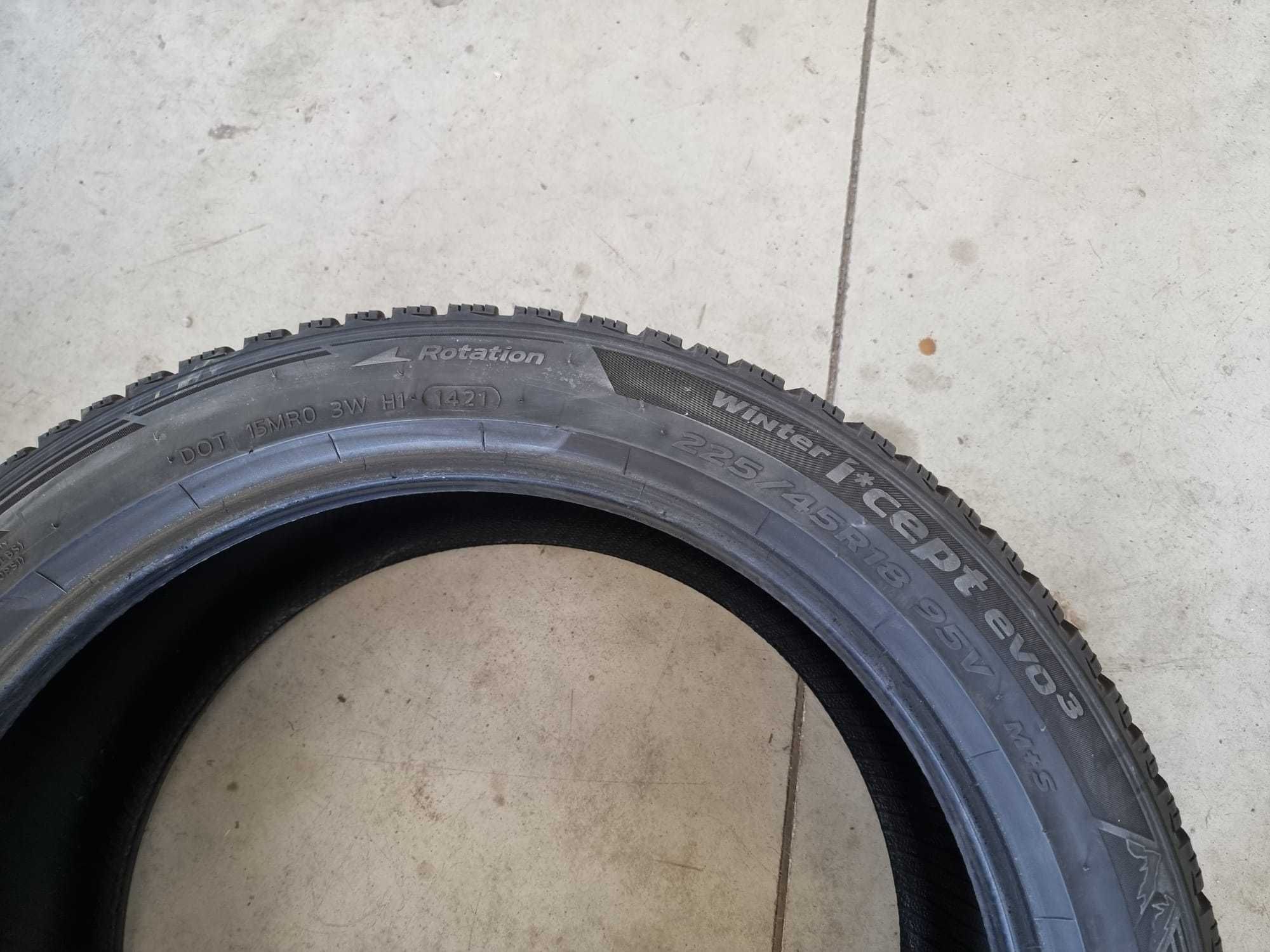 4 Anvelope IARNA 225.45.18 Hankook [dot 2021] ; stare foarte buna