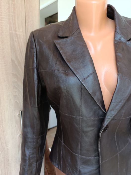 Geacă scurtă de piele naturală moale 42