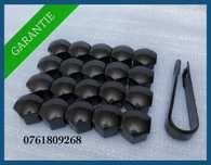 Set 20 capace / capacele negre prezoane de 17mm