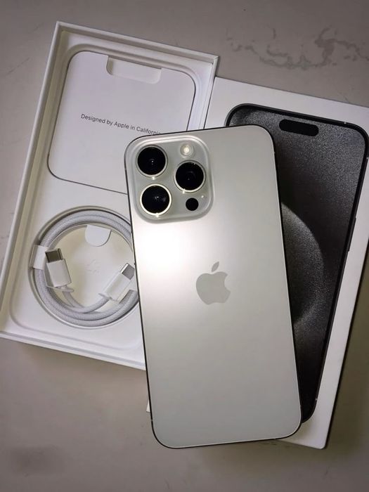 Iphone 15 promax white 1 tb  - impecabil