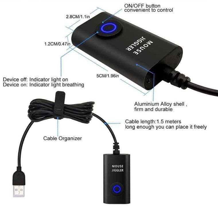 Гейминг Air Drive Mouse Jiggler Moji Фалшива Мишка Симулатор Движения