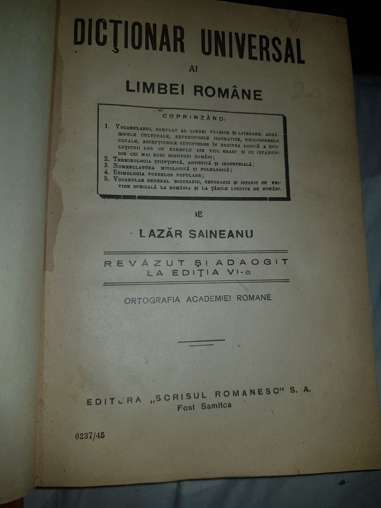 Dictionar universal al limbei romane