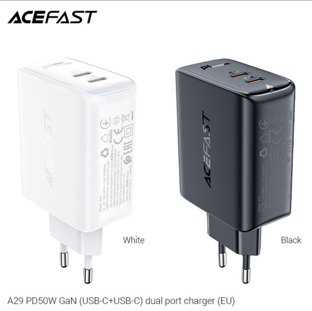 Acefast 50W GaN⁵ Quick Charger 4.0 For iPhone/iPod/Tablets