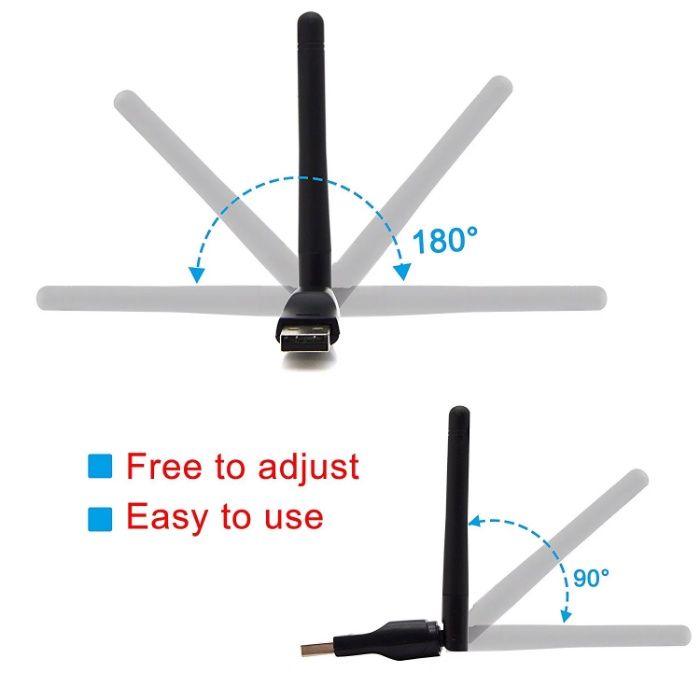 WiFi адаптер МедиaTek MT7601 Original USB 2 dB антена Мрежова карта