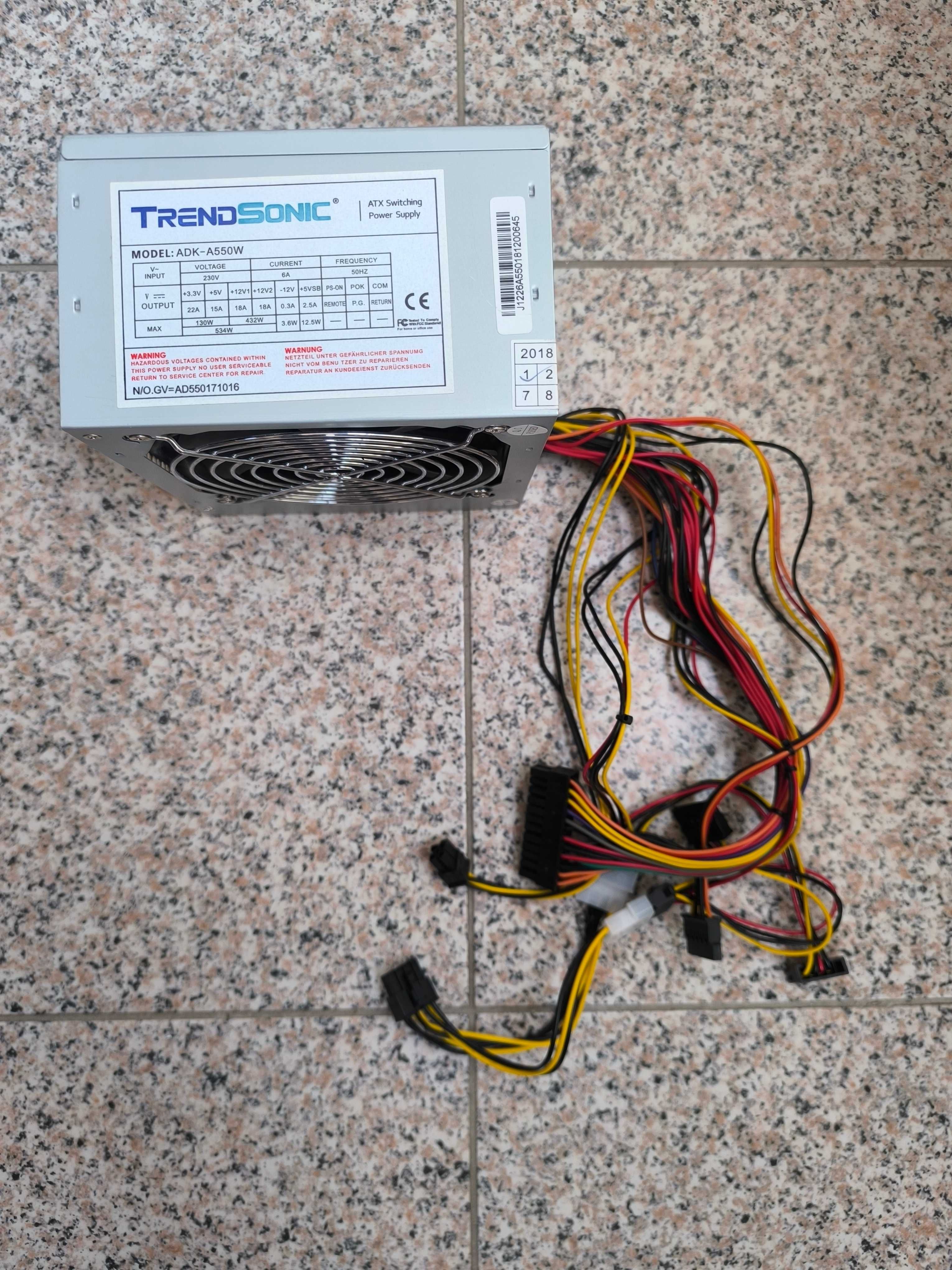 Захранване за компютър TrendSonic 550W