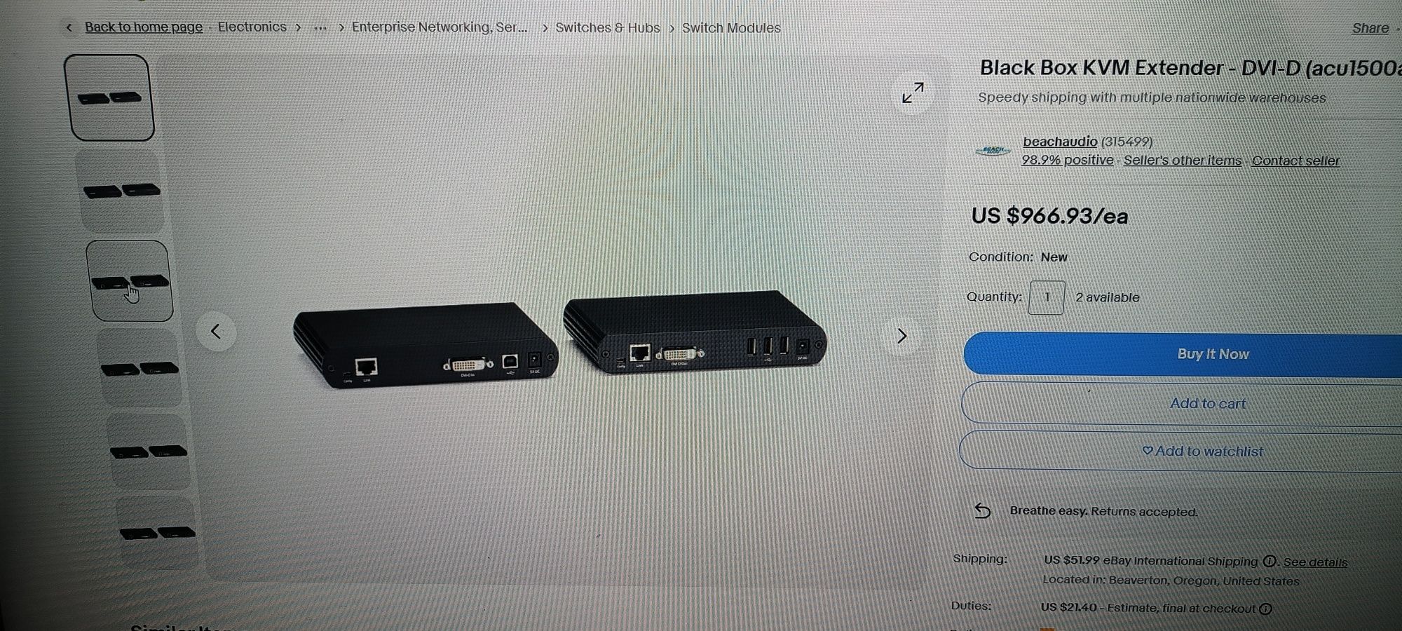 Dvi Extender Black box  KVM