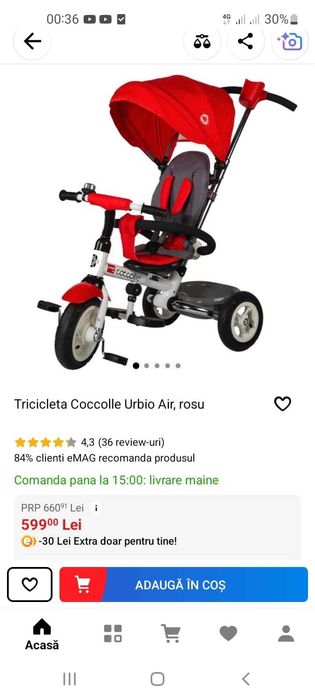 Tricicleta Coccolle Urbio ,stare impecabila,folosita foarte putin.