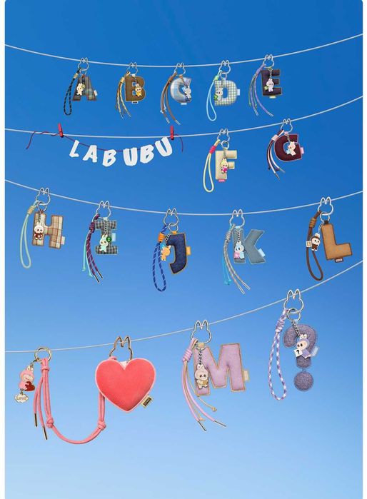 Labubu Pin For Love breloc litere A-M original Popmart set complet