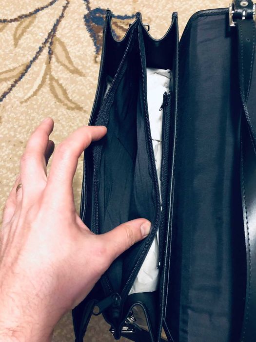 Geanta business piele neagra