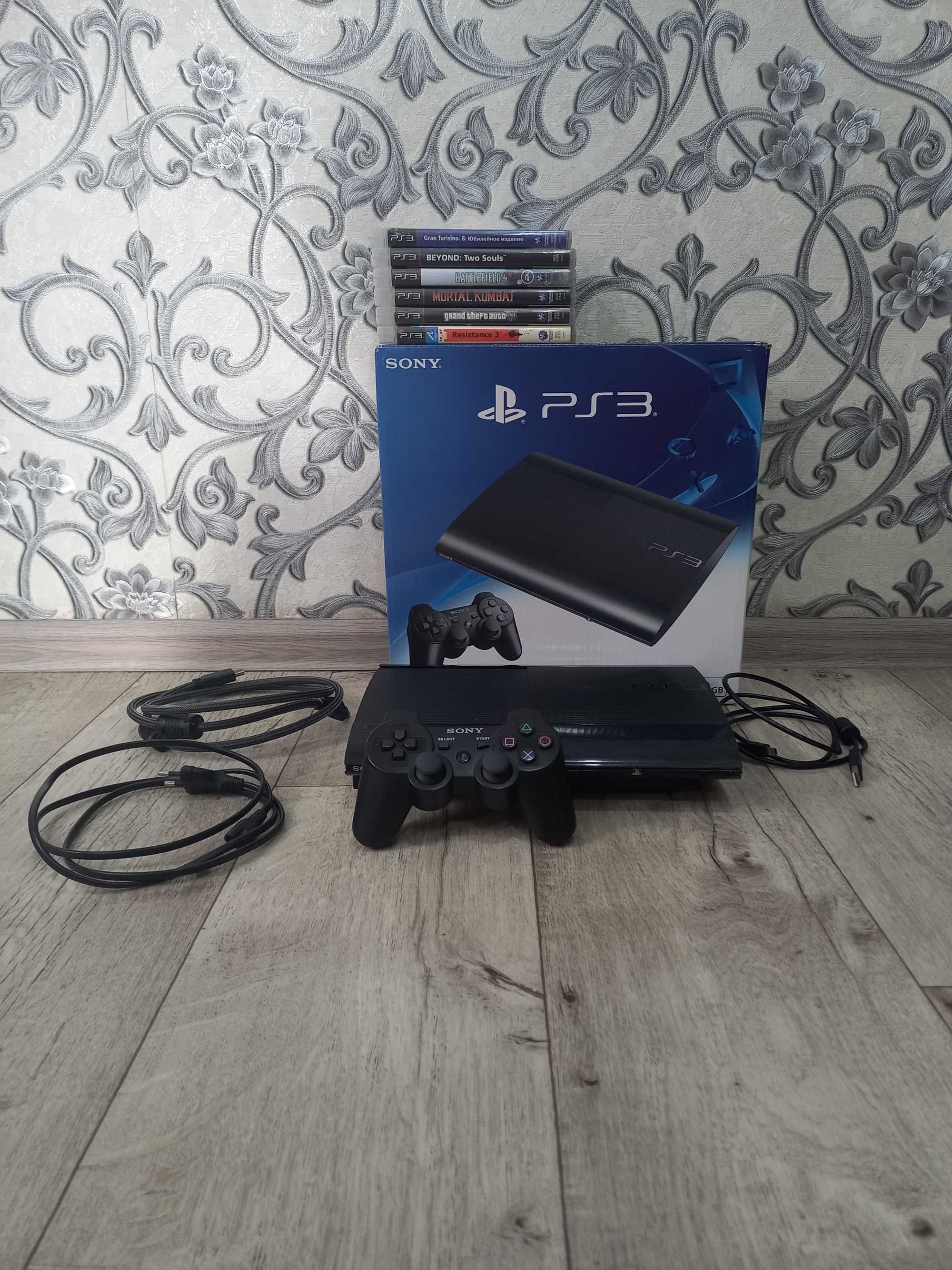 playstation 3 super slim 500gb +6игр цена окончательная