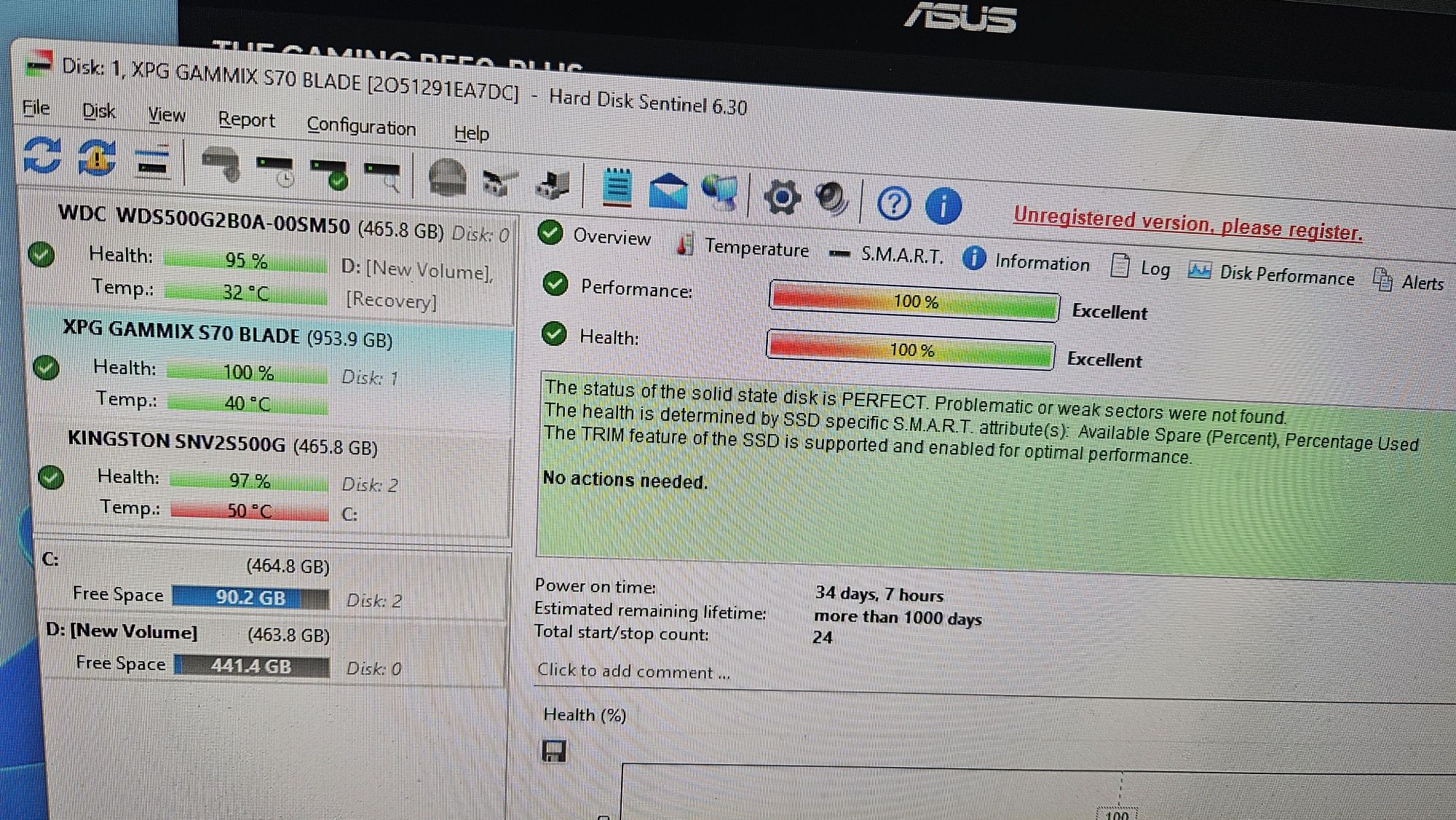 xpg gaming s70 blade 7500mb/s нов, ГАРАНЦИЯ!