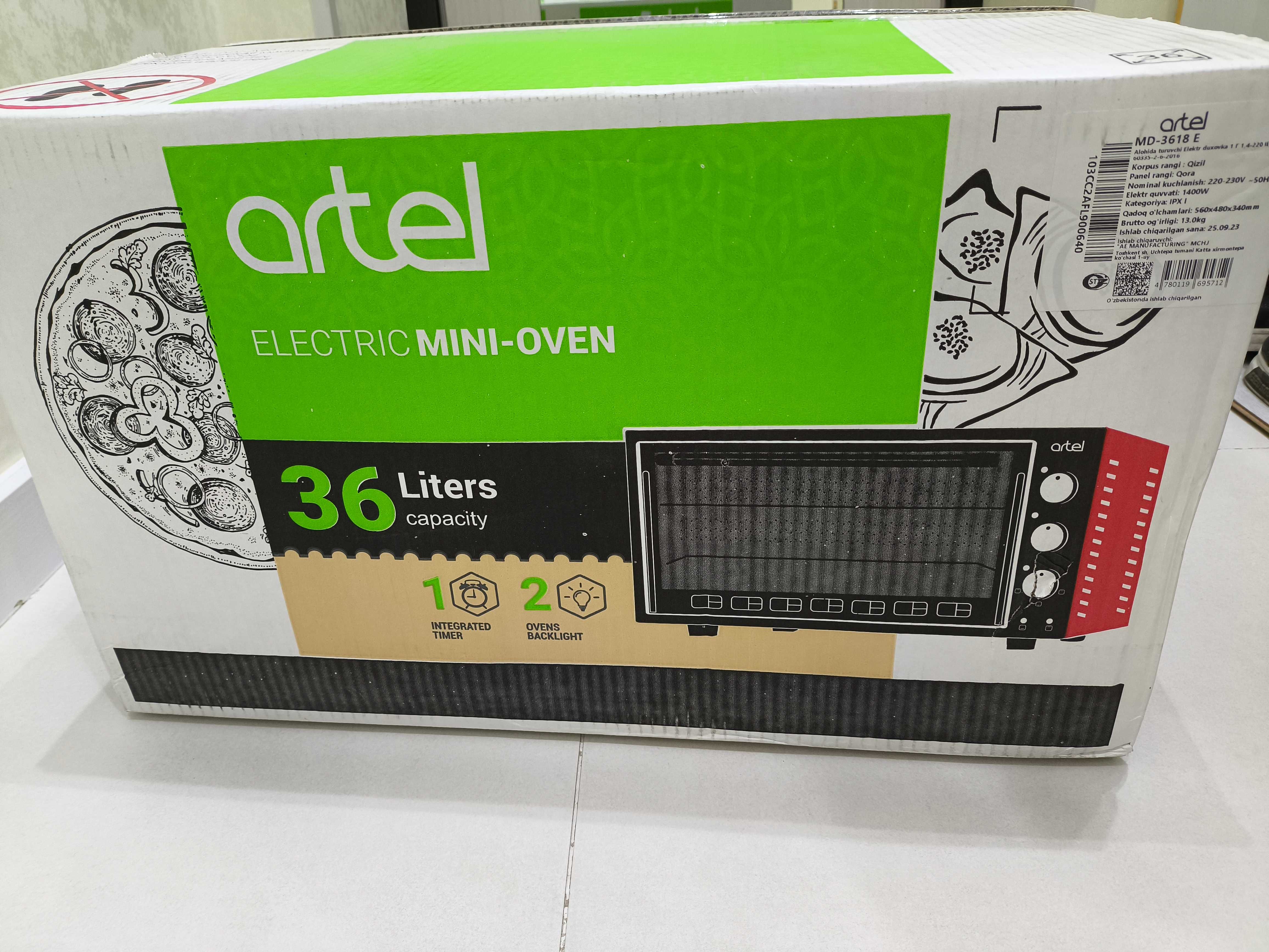 Мини-печь Artel MD 3618 E Red