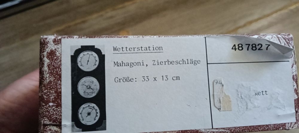 Termometru barometru higrometru nou din mahon