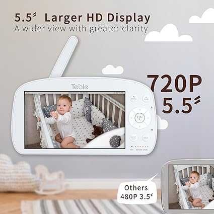 Бебефон с камера Teble – 720p HD, голям дисплей, въртене и зум