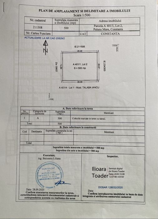 Teren 500 mp in Palazu Mare, judetul Constanta, direct proprietar
