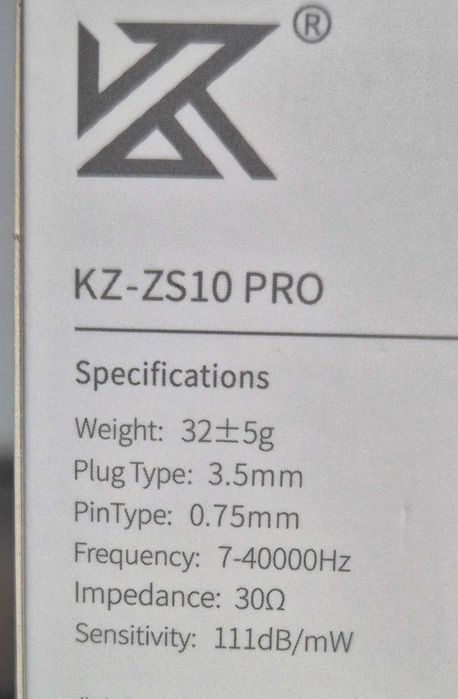 Слушалки KZ-ZS10 Pro Тип Тапички
