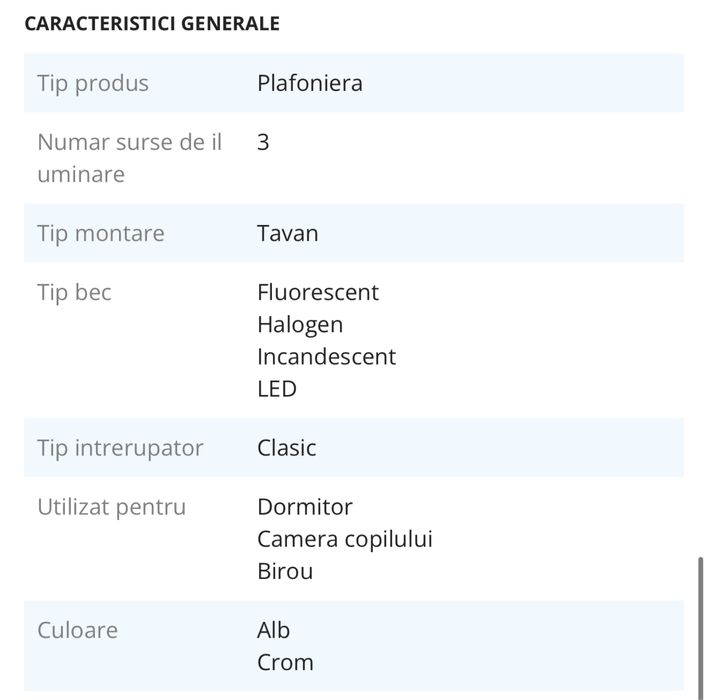 Plafoniera spot Lamar, Klausen, 3 x E14, 40W, alb/crom