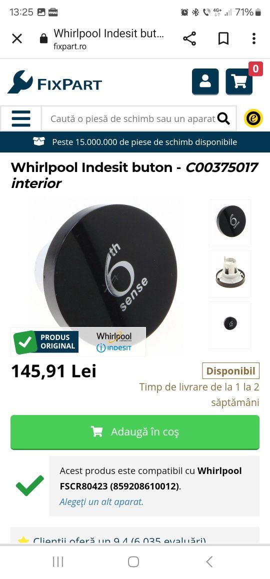 Vând piese mașină spălat rufe whirpool 8kg