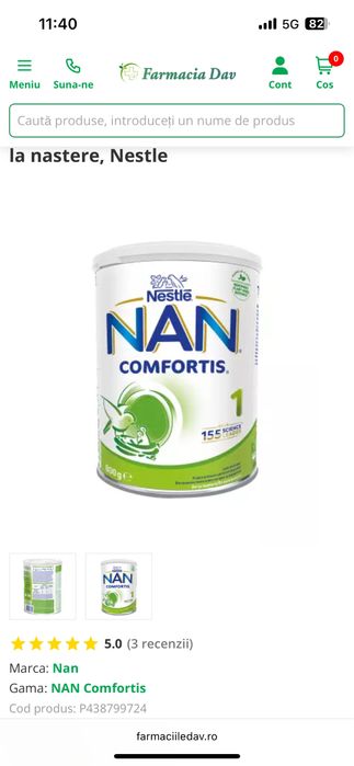 Lapte praf Nan comfortis 1