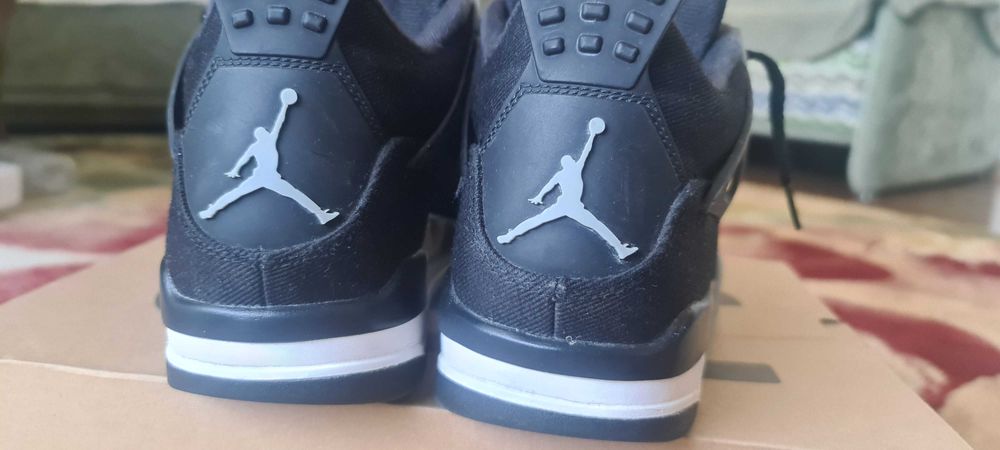 ORIGINAL Jordan 4 Black Canvas, măsura 41