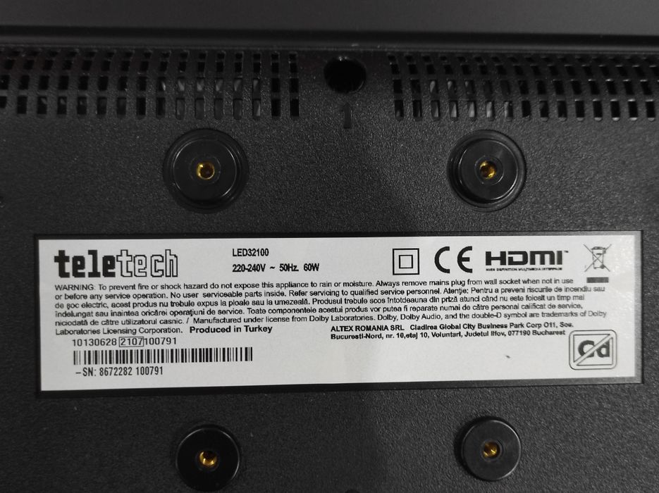 Vând tv Teletech 81 cm non-smart