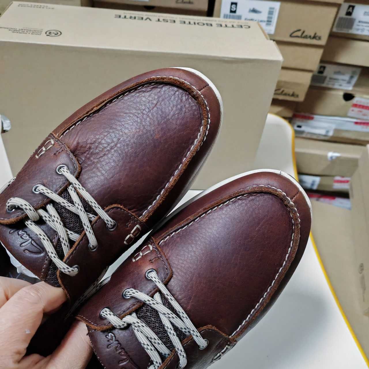 Кожаные туфли, британские мокасины Clarks ATL SAIL GO [39-45]