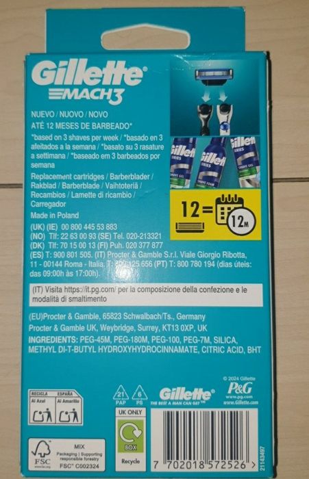 Set 12 rezerve Gillette Mach3 sigilat 
Livrez cu fan curier 
Predare p