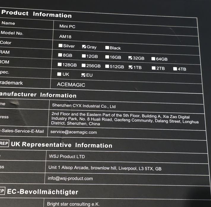 Mini PC Gaming ACEMAGIC AM18, Ryzen 7 8845HS,Radeon 780M, 32 GB DDR5