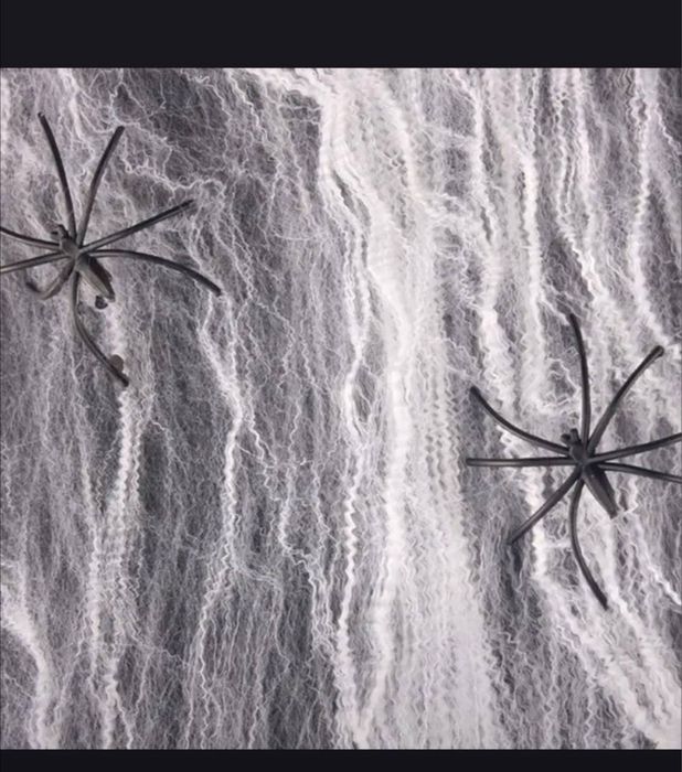 исскуственная паутина с пауками