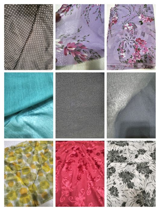 Ткань отрезы шелк,креп-шифон, вискоза, ситец