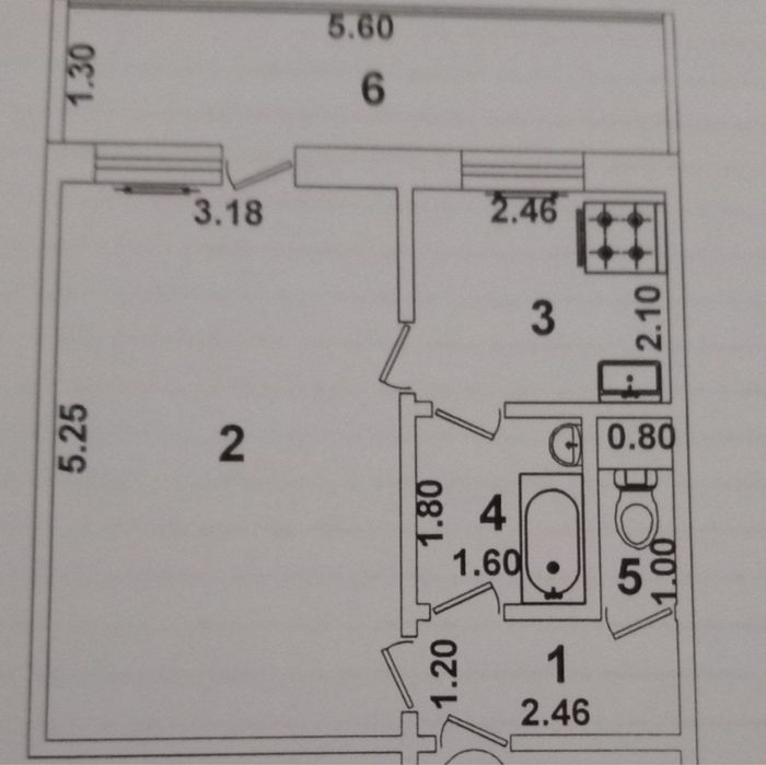 Продаётся квартира  Чиланзар 15 1 ком 1,5*6 бал 4 этаж